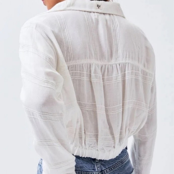 Billabong Sunset Sessions Chenille Tie Knot Front Button Top, Sz Medium - Picture 3 of 7